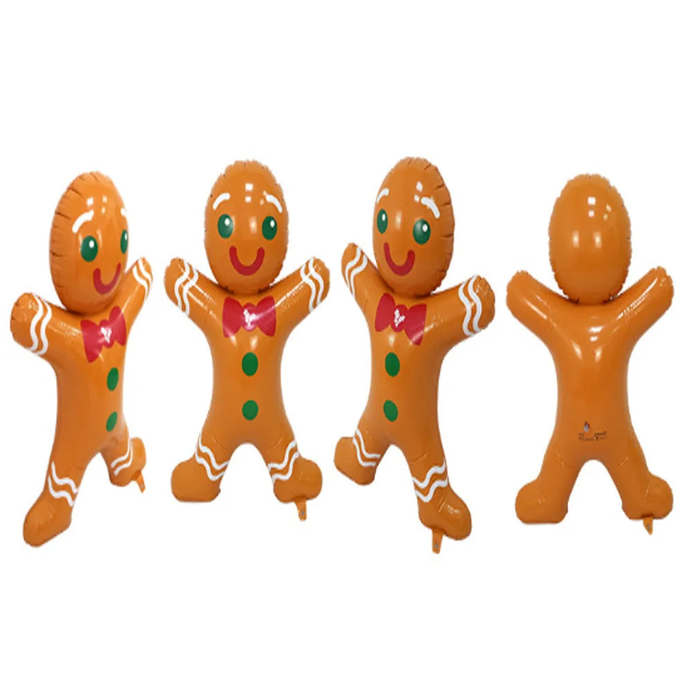Christmas Inflatable Decor Set, Nutcracker Santa Mailbox Gingerbread Man, Festive Ornaments for Holiday Party, Yard Decoration