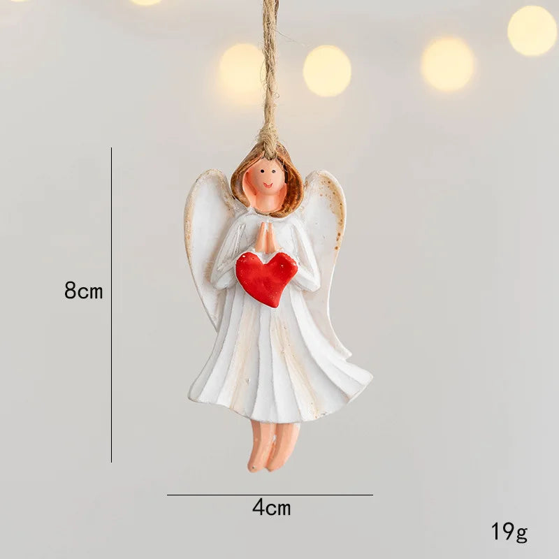Merry Christmas Resin Christmas Santa/angel/Snowman Pendant Christmas Tree Decoration Xmas Ornaments 2023 Navidad New Year Decor