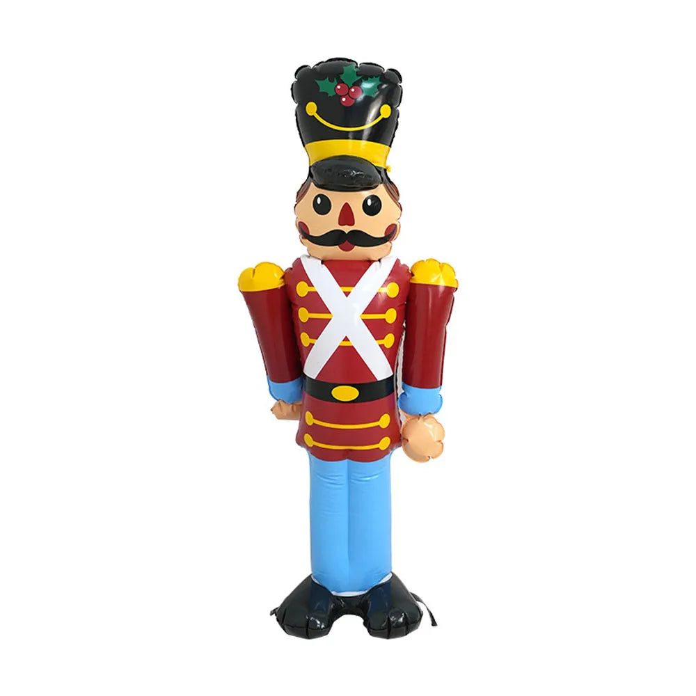 Christmas Inflatable Decor Set, Nutcracker Santa Mailbox Gingerbread Man, Festive Ornaments for Holiday Party, Yard Decoration