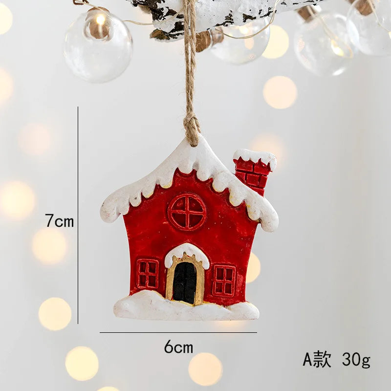 Merry Christmas Resin Christmas Santa/angel/Snowman Pendant Christmas Tree Decoration Xmas Ornaments 2023 Navidad New Year Decor