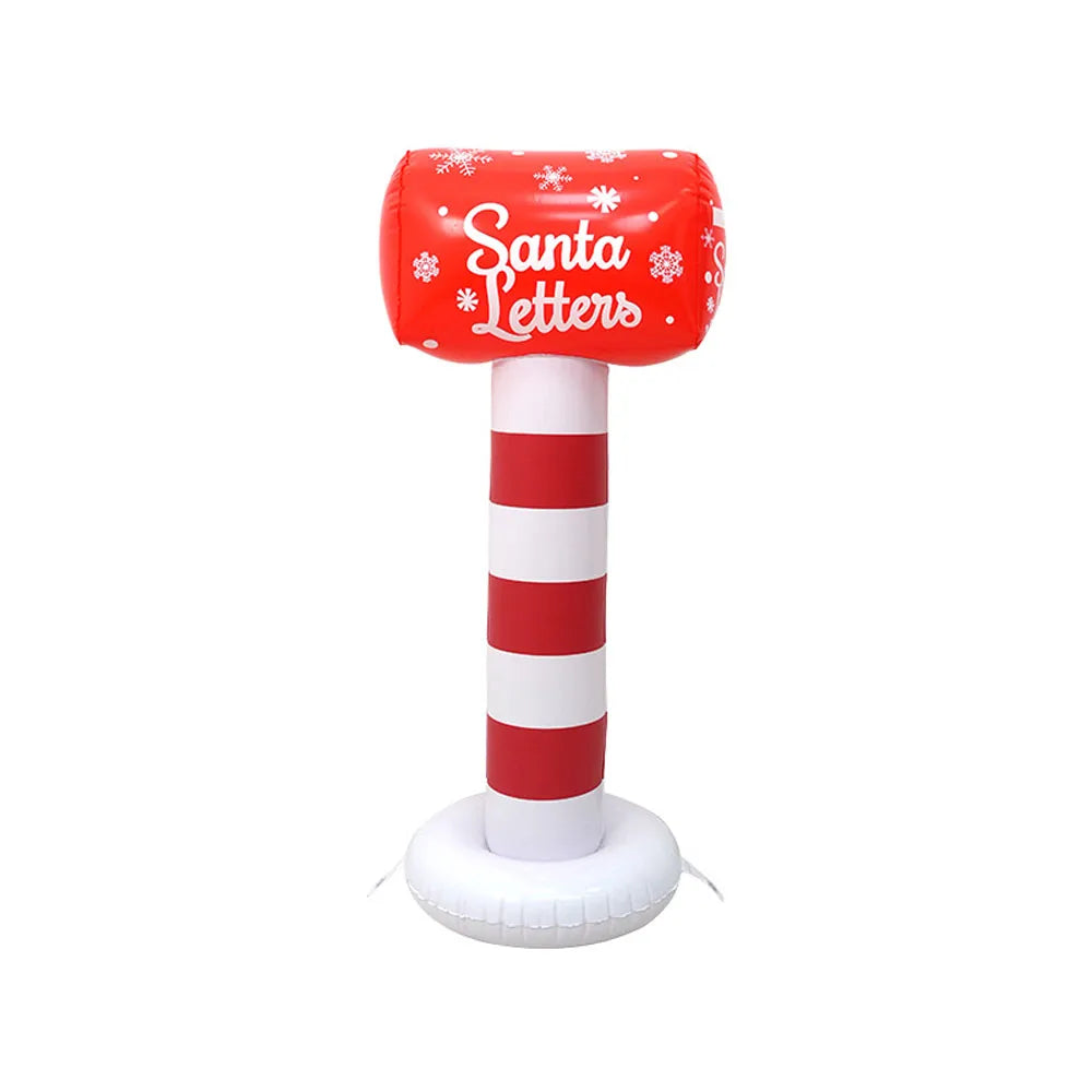 Christmas Inflatable Decor Set, Nutcracker Santa Mailbox Gingerbread Man, Festive Ornaments for Holiday Party, Yard Decoration