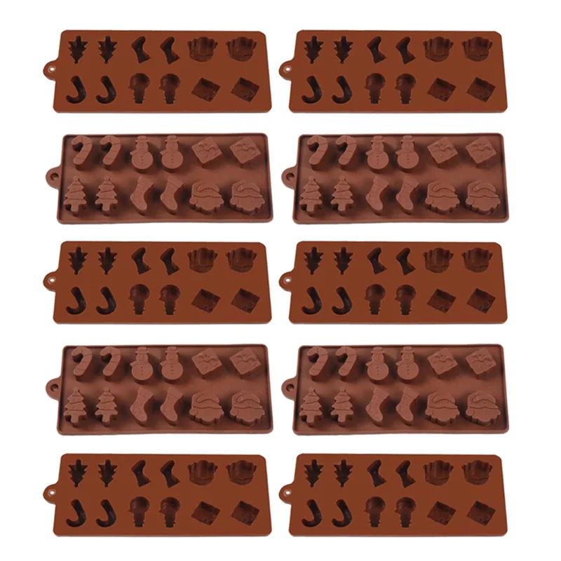 SOFT-Christmas Decorations Christmas Tree Holiday Chocolate DIY Fondant Baking Cooking Cake Decorating Tools Silicone Molds