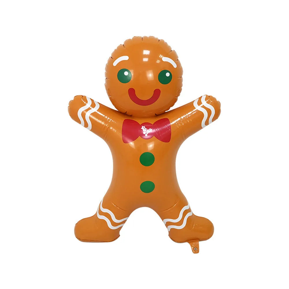 Christmas Inflatable Decor Set, Nutcracker Santa Mailbox Gingerbread Man, Festive Ornaments for Holiday Party, Yard Decoration