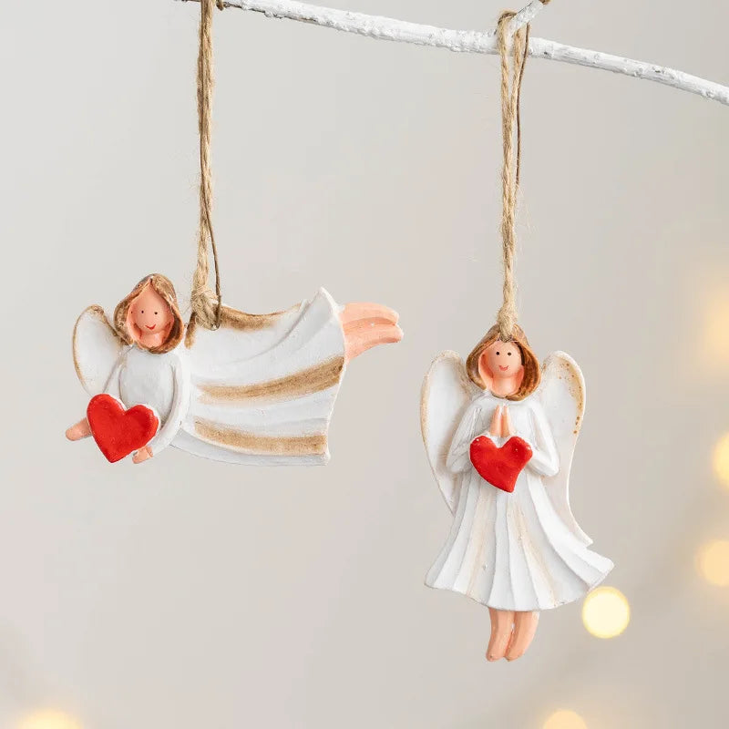 Merry Christmas Resin Christmas Santa/angel/Snowman Pendant Christmas Tree Decoration Xmas Ornaments 2023 Navidad New Year Decor